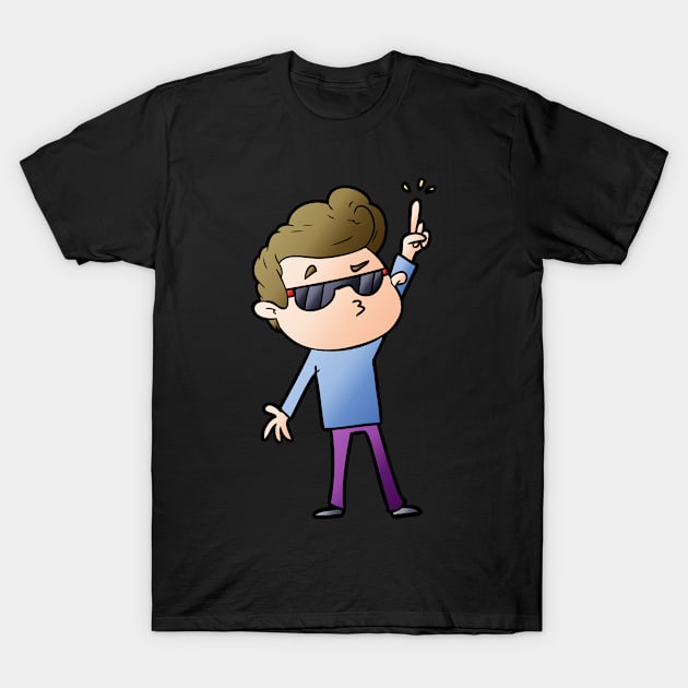 Cartoon Cool Guy T-Shirt by GBDesigner